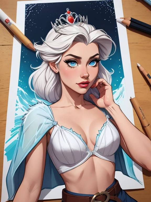 Personagem mulher estilo atompunk Rainha Anna de Arendelle com marcas de guerras Imagem de desenho animado de uma mulher .Ilustra??o estilo desenho animado, estilo de arte dos desenhos animados, estilo de arte dos desenhos animados, digital illustration style, estilo atompunk design de personagens altamente detalhado, arte digital detalhada coragem, Forest fan art, Design de personagens de retrato, beautiful digital illustration, retrato de alta qualidade, Arte em quadrinhos, mulher jovem cabelo com transas lindas . Queen Anna of ArendelleBeautiful lined eyes Medium large bust and wonderful sexy clothes. image expression of sexual desire from waist to head illustration Queen Anne of Arendelle atompunk style
