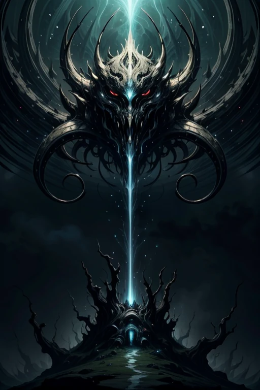 best quality,4k,8k,highres,masterpiece:1.2,ultra-detailed,realistic:1.37, menacing creature,monstrous,exquisite,poisonous,haunting,breathtaking design,dynamic angle,from the side,(An extraplanar life form is floating around, breathing an acid beam. Its grotesque anatomy resembles lovecraftian horrors),intricate patterns,mysterious atmosphere,shadowy brilliance,dimly lit, intense focus on details,gloomy and enigmatic, vivid colors,vibrant hues,subtle shading,stark contrast, soft and diffused lighting,casting eerie shadows, (exquisite biome),dense corrupted forest,mystical glow, imposing and menacing presence,nightmarish encounter,ominous aura,mystifying allure,venomous secretion, sinister vibration,spreading unease,inducing awe, magnificent creature,dark enchantment, gothic