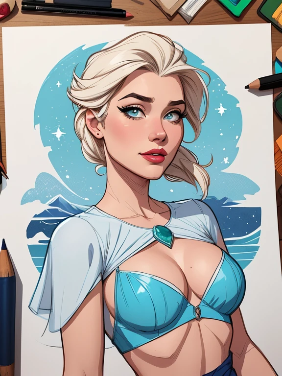 Personagem mulher roupas de fallout 4 estilo atompunk Rainha Anna de Arendelle com marcas de guerras Imagem de desenho animado de uma mulher .Ilustra??o estilo desenho animado, estilo de arte dos desenhos animados, estilo de arte dos desenhos animados, digital illustration style, estilo atompunk design de personagens altamente detalhado, arte digital detalhada coragem, Forest fan art, Design de personagens de retrato, beautiful digital illustration, retrato de alta qualidade, Arte em quadrinhos, mulher jovem cabelo com transas lindas . Queen Anna of ArendelleBeautiful lined eyes Medium large bust and wonderful sexy clothes. image expression of sexual desire from waist to head illustration Queen Anne of Arendelle atompunk style