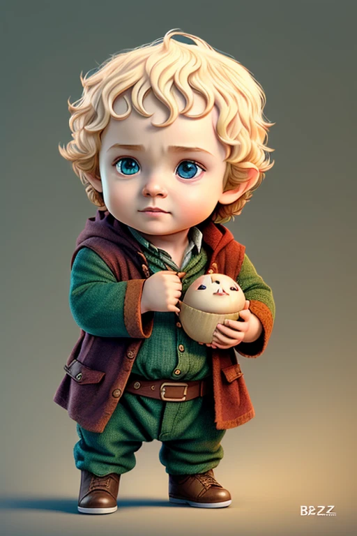 (CBZBB:1.25), The cutest Frodo Baggins baby illustration portrait, Art Station, Computer graphics and image processing_cartoon,