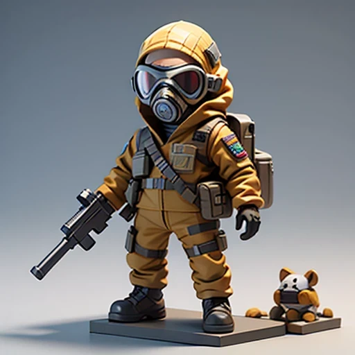 Alafud Soldier with gas mask and gun, Sanya Toys, Guerrilla, vinyl toy figurine, Highly detailed toys, Future combat equipment, Stop motion vinyl characters, Soldier, Marmoset Rendering, camouflage equipment, Octane Rendering”, Octane Rendering ”, Ninja, Vinyl Action Figures, Personagem pequeno. Unreal Engine 5,(((Pure cotton plush)))