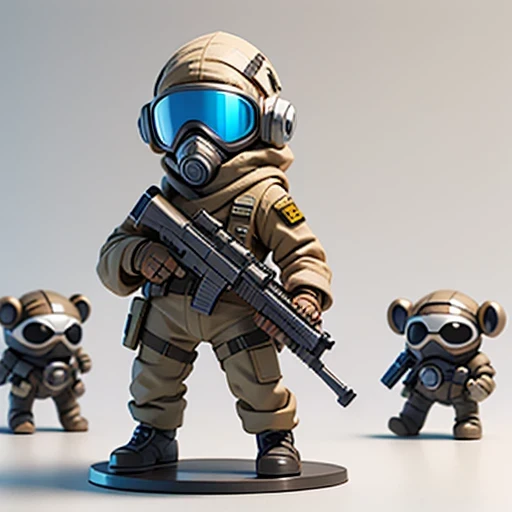 Alafud Soldier with gas mask and gun, Sanya Toys, Guerrilla, vinyl toy figurine, Highly detailed toys, Future combat equipment, Stop motion vinyl characters, Soldier, Marmoset Rendering, camouflage equipment, Octane Rendering”, Octane Rendering ”, Ninja, Vinyl Action Figures, Personagem pequeno. Unreal Engine 5,(((Pure cotton plush)))