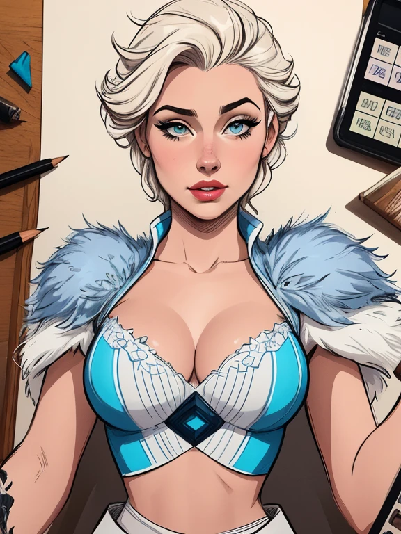 Personagem mulher roupas de fallout 4 estilo atompunk Rainha Anna de Arendelle com marcas de guerras Imagem de desenho animado de uma mulher .Ilustra??o estilo desenho animado, estilo de arte dos desenhos animados, estilo de arte dos desenhos animados, digital illustration style, estilo atompunk design de personagens altamente detalhado, arte digital detalhada coragem, Forest fan art, Design de personagens de retrato, beautiful digital illustration, retrato de alta qualidade, Arte em quadrinhos, mulher jovem cabelo com transas lindas . Queen Anna of ArendelleBeautiful lined eyes Medium large bust and wonderful sexy clothes. image expression of sexual desire from waist to head illustration Queen Anne of Arendelle atompunk style