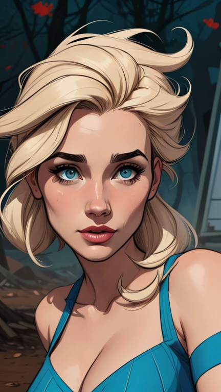 Personagem mulher estilo atompunk Fallout 4 Jennifer Connelly le com marcas de guerras Imagem de desenho animado de uma mulher .Ilustra??o estilo desenho animado, estilo de arte dos desenhos animados, estilo de arte dos desenhos animados, digital illustration style, estilo atompunk design de personagens altamente detalhado, arte digital detalhada coragem, Forest fan art, Design de personagens de retrato, beautiful digital illustration, retrato de alta qualidade, Arte em quadrinhos, mulher jovem cabelo com transas lindas . Queen Anna of ArendelleBeautiful lined eyes Medium large bust and wonderful sexy clothes. image expression of sexual desire from waist to head illustration Queen Anne of Arendelle atompunk style Fallout 4