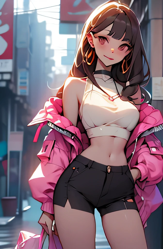 girl spacepunk,(((1girl))),((anime girl with extremely cute and beautiful black hair cat ears walking seductively down the street)),
(large breasts:1.4),saggy breasts,((((black hair,messy hair,colored inner hair,large hair,absurdly long unkempt hair:1.35,long hair,ear breathing)))),((((cat ears,cat ears on head,big cat ears)))),((pink eyes:1.3,upturned eyes:1.3,perfect eyes,beautiful detailed eyes,rainbow glows ultra-detailed deep pink purple eyes:1.1,gradient eyes:1,finely detailed beautiful eyes:1,symmetrical eyes:1,big highlight on eyes:1.2)),((fat)),(((lustrous skin:1.5,bright skin: 1.5,skin tanned,shiny skin,very shiny skin,shiny body,plastic glitter skin,exaggerated shiny skin))),(spider lower abdomen,narrow waist,wide hip,athletic body,inflated legs,delicate detailed fingers,detailed body,detailed arms,human hands,(detailed face)),
cute,slutty,seductive,erotic,(((nsfw))),
zettai ryouiki,revealing clothing,show skin,((((underboob)))),(cleavage),(semi-naked,with little clothing,((tiny thong)),bare legs,visible thong straps),((((crop top hoodie,cropped hoodie,hoodie,hoodie intricate)))),((detailed outfit,detailed clothes)),
(dynamic pose:1.0),solo focus,embarrassed,centered,scale to fit dimensions,Rule of thirds,
((((Cityscape by the ocean,oceanfront,ocean in the background,futuristic constructions and towers that come out of the water)))),thick clouds,very cloudy sky,futuristic cityscape,((synthwave theme background)),((detailed background:1.25)),
(best quality,high resolution,sharp focus,ultra detailed,extremely detailed,extremely high quality artwork,(realistic,photorealistic:1.37),8k_wallpaper,(extremely detailed CG 8k),(very fine 8K CG),((hyper super ultra detailed perfect piece)),flawless,(((masterpiece))),illustration,vibrant colors,(intricate),High contrast,Selective lighting,Double exposure,HDR (High Dynamic Range),Post-processing,Background blur,
