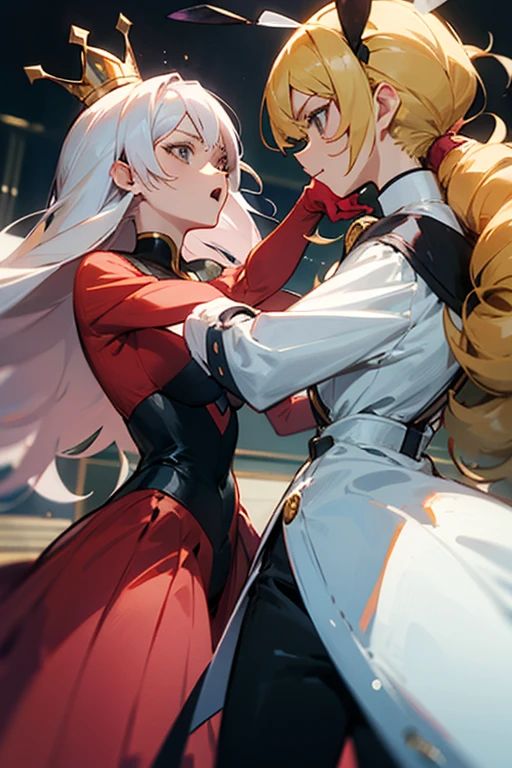 queen ant as adult anime girl fighting queen bee as adult anime girl