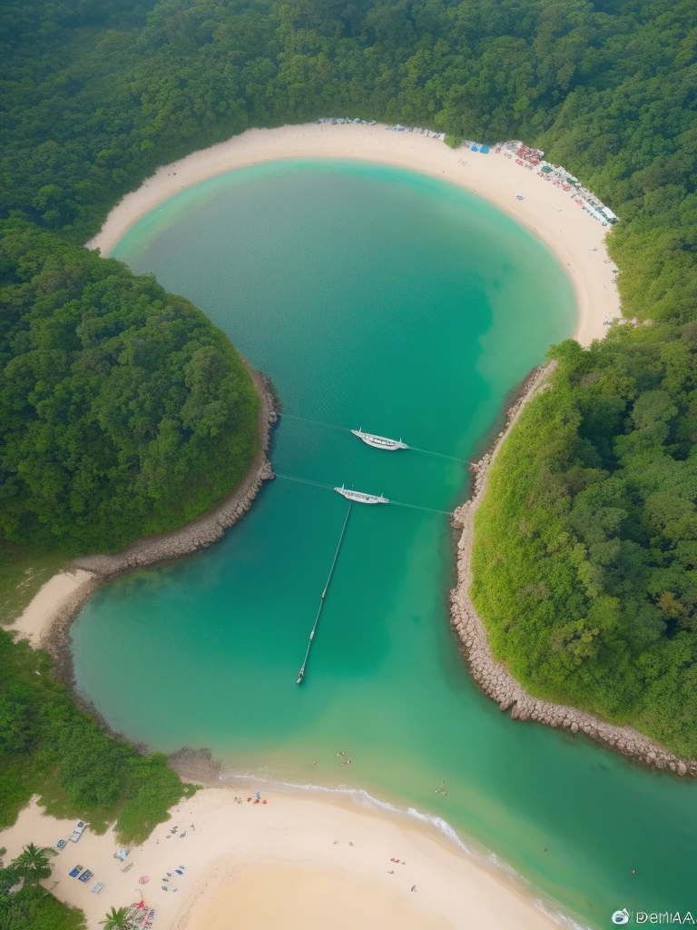 foto realistis hasil dokumenter dari sebuah drone , di daerah perairan pantai , realistis luar biasa , detail luar biasa , pengaturan cahaya luar biasa , penataan luar biasa , gambar luar biasa tajam , sudut pandang close up