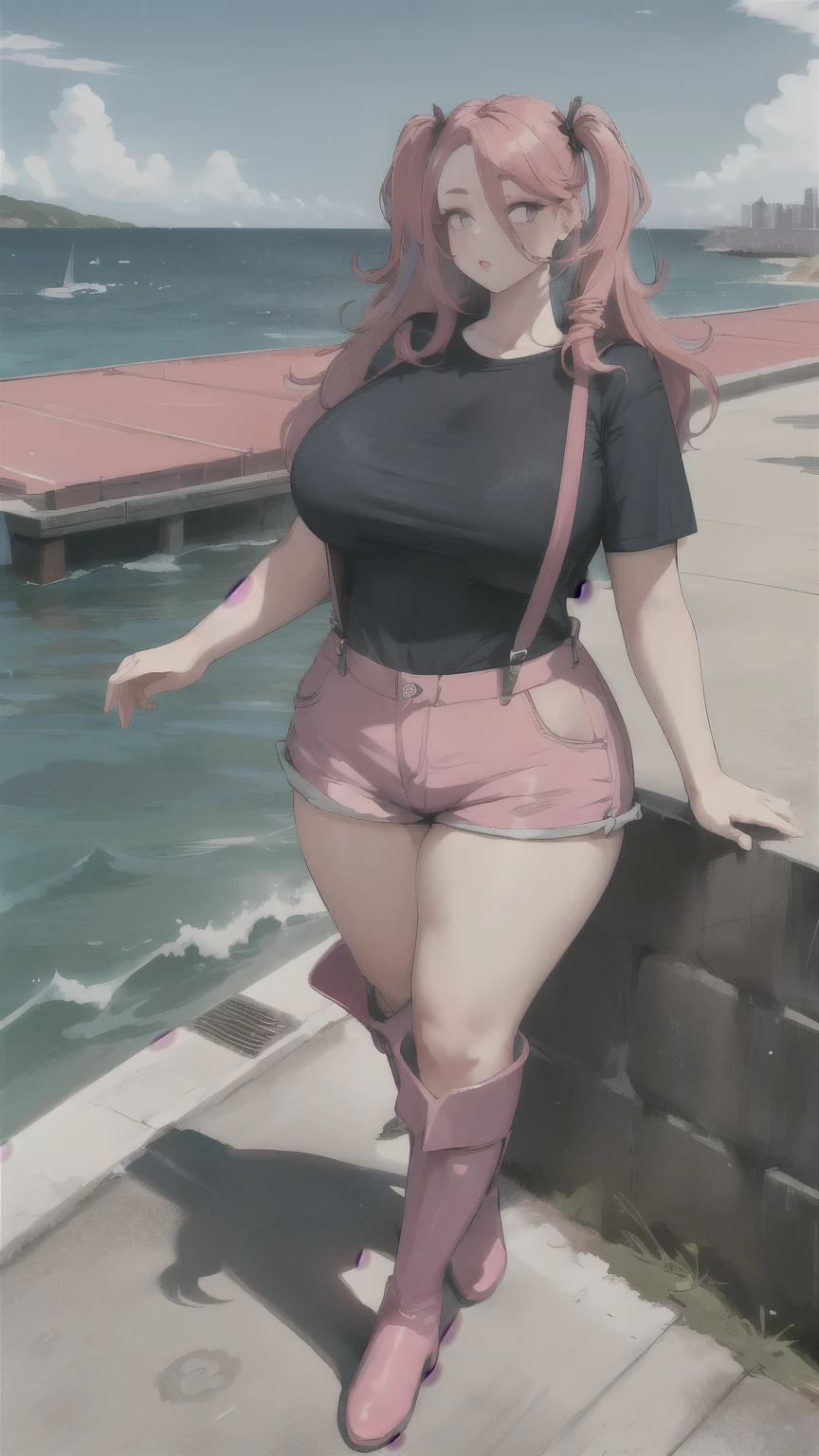 32K,tmasterpiece,Faraway view,((extremely huge breast)),Collar,three-point style,aprons,Reflective glossy leather,slightly fat big breasts,Enlarged buttocks,(best qualtiy), detailedbackground,Black girl, terroral, bionicle, succubi,Long horn,coda,water spray,Ass focus,tmasterpiece,Faraway view,Two pink bumps,slightly fat big breasts,potbelly,Fat super ass,Ultra-transparent fishing nets,see through,Inside T,Unoccluded,super breasts
