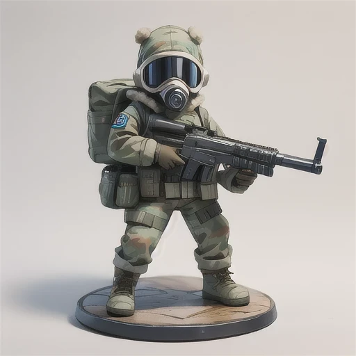 Alafud Soldier with gas mask and gun, Sanya Toys, Guerrilla, vinyl toy figurine, Highly detailed toys, Future combat equipment, Stop motion vinyl characters, Soldier, Marmoset Rendering, camouflage equipment, Octane Rendering”, Octane Rendering ”, Ninja, Vinyl Action Figures, Personagem pequeno. Unreal Engine 5,(((Pure cotton plush)))