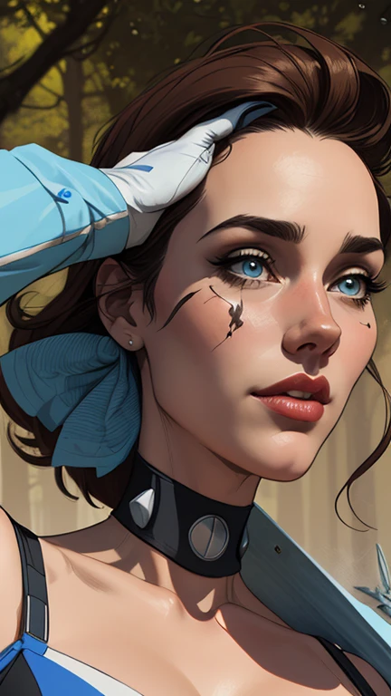 Woman character armed with a .38 revolver in atompunk western style Fallout 4 Jennifer Connelly le with scars of war Cartoon image of a woman .Ilustra??o estilo desenho animado, estilo de arte dos desenhos animados, estilo de arte dos desenhos animados, digital illustration style, estilo atompunk design de personagens altamente detalhado, arte digital detalhada coragem, Forest fan art, Design de personagens de retrato, beautiful digital illustration, retrato de alta qualidade, Arte em quadrinhos, mulher jovem cabelo com transas lindas . Queen Anna of ArendelleBeautiful lined eyes Medium large bust and wonderful sexy clothes. image expression of sexual desire from waist to head illustration Queen Anne of Arendelle atompunk style Fallout 4 The perspective is from below, enfatizando a majestade e o poder da Gigante." armed with a 38 western style revolver with a 38 revolver in her hands 