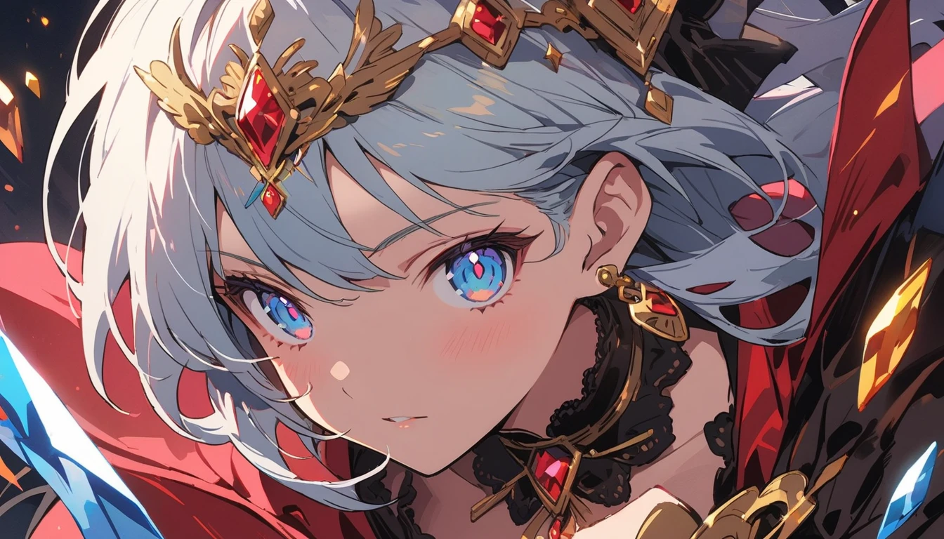 1Girl, Diamond decoration, Diamond in the rough background,(Diamond jewel), Mysterious,Beautiful gemstone background、Jewelry decoration、 BREAK,(Top Quality, Masterpiece, High Resolution, Detail), Anime Style, Flat Style,dynamic angle, (Shining Eyes, Detailed Beautiful Face), BREAK,Beautiful gemstones are scattered in the background、Fantasy、Dynamic Angle、Anime