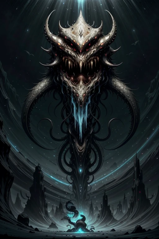 best quality,4k,8k,highres,masterpiece:1.2,ultra-detailed,realistic:1.37, menacing creature,exquisite,bat-like kaiju,poisonous,haunting,breathtaking design,dynamic angle,from the side,(An extraplanar creature is floating around, breathing an ice elemental beam. Its grotesque anatomy resembles lovecraftian horrors),intricate patterns,mysterious atmosphere,shadowy brilliance,dimly lit, intense focus on details,gloomy and enigmatic, vivid colors,vibrant hues,subtle shading,stark contrast, soft and diffused lighting,casting eerie shadows, (exquisite biome),enchanted forest,mystical glow, imposing and menacing presence,nightmarish encounter,ominous aura,mystifying allure,venomous secretion, sinister vibration,spreading unease,inducing awe, magnificent creature,dark enchantment