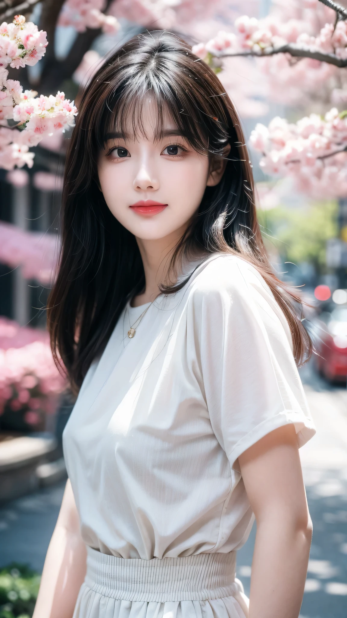 Asian, beautiful, slim, cute, 30s, beautiful Face, beautiful Skin, actress, mature, upper body, light brown hair, good hair, Real picture, masterpiece, best quality, Highly detailed CG Unity 8K wallpaper, ultra high definition, Casual fashion, light, Summer fashion, (Natural brunette: 0.8), (puffy eyes), look at the audience, turn around, bleach hair, model pose, sensitive skin type, light curly hair, white t shirt, hair model photo