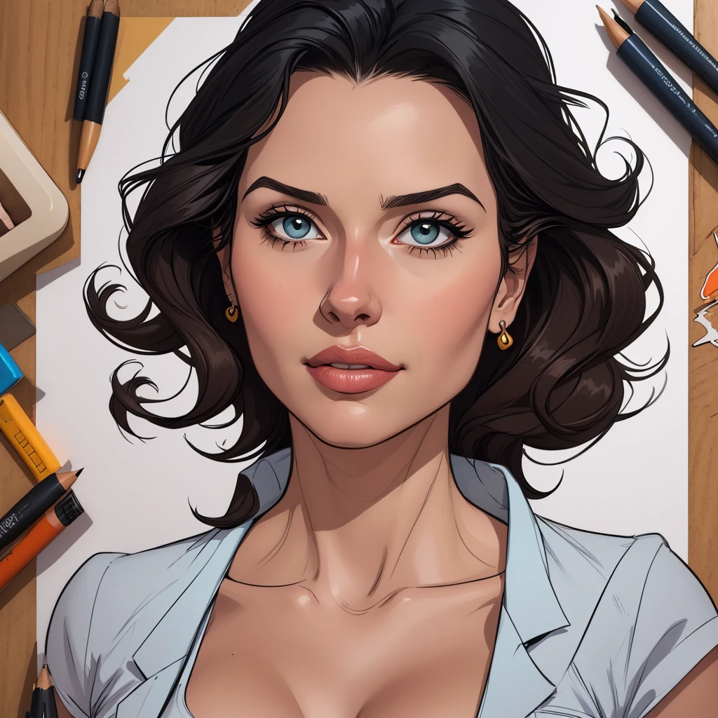 estilo de desenho animado:1.2), Geena Davis s Mulher brasileira desenho ART Artline mulher Imagem cartoon de uma mulher , roupas sensuais , garota super valente destemida , Ilustra??o estilo desenho animadocabelo preto ondulado, estilo de arte dos desenhos animados, estilo de arte dos desenhos animados, digital illustration style, design de personagens altamente detalhado, arte digital detalhada fofa, Fan art horror character design portrait, black curly hair digital illustration beautiful high quality portrait, arte em quadrinhos, retrato do design do personagem, Busty undressed and medium breasted cartoon style female character Geena Davis