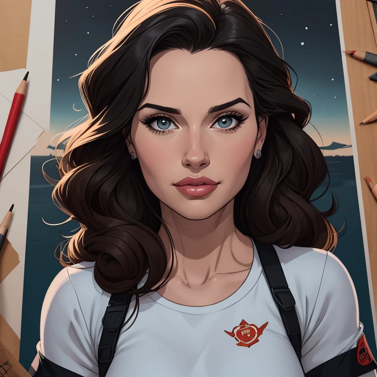 estilo de desenho animado:1.2), vestindo o uniforme da mulher maravilha Geena Davis s Mulher brasileira desenho ART Artline mulher Imagem cartoon de uma mulher , roupas sensuais , garota super valente destemida , Ilustra??o estilo desenho animadocabelo preto ondulado, estilo de arte dos desenhos animados, estilo de arte dos desenhos animados, digital illustration style, design de personagens altamente detalhado, arte digital detalhada fofa, Fan art horror character design portrait, beautiful curly black hair digital illustration high quality portrait, arte em quadrinhos, retrato do design do personagem, Peituda nua, medium breasts, personagem feminina estilo desenho animado, Geena Davis, vestindo uniforme de mulher maravilha