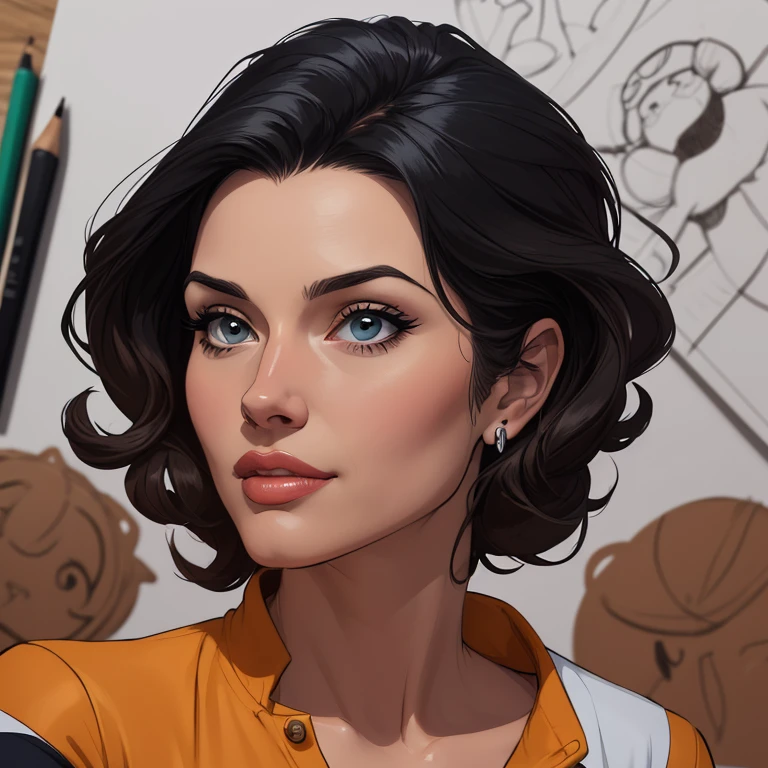 estilo de desenho animado:1.2), vestindo o uniforme da mulher maravilha Geena Davis s Mulher brasileira desenho ART Artline mulher Imagem cartoon de uma mulher , roupas sensuais , garota super valente destemida , Ilustra??o estilo desenho animadocabelo preto ondulado, estilo de arte dos desenhos animados, estilo de arte dos desenhos animados, digital illustration style, design de personagens altamente detalhado, arte digital detalhada fofa, Fan art horror character design portrait, beautiful curly black hair digital illustration high quality portrait, arte em quadrinhos, retrato do design do personagem, Peituda nua, medium breasts, personagem feminina estilo desenho animado, Geena Davis, vestindo uniforme de mulher maravilha