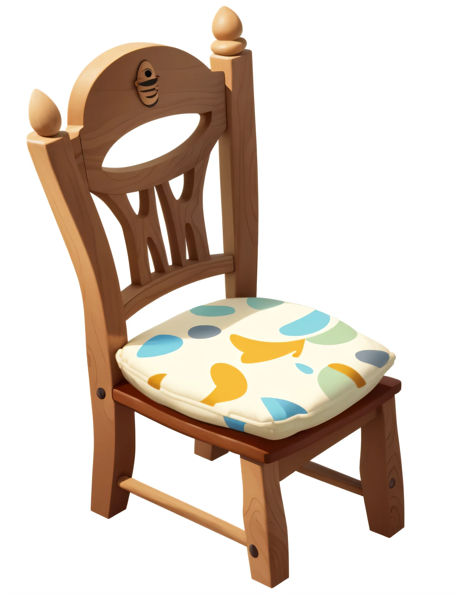 A chair,cushions,European and American cartoon style,Top Light,Pixar style
