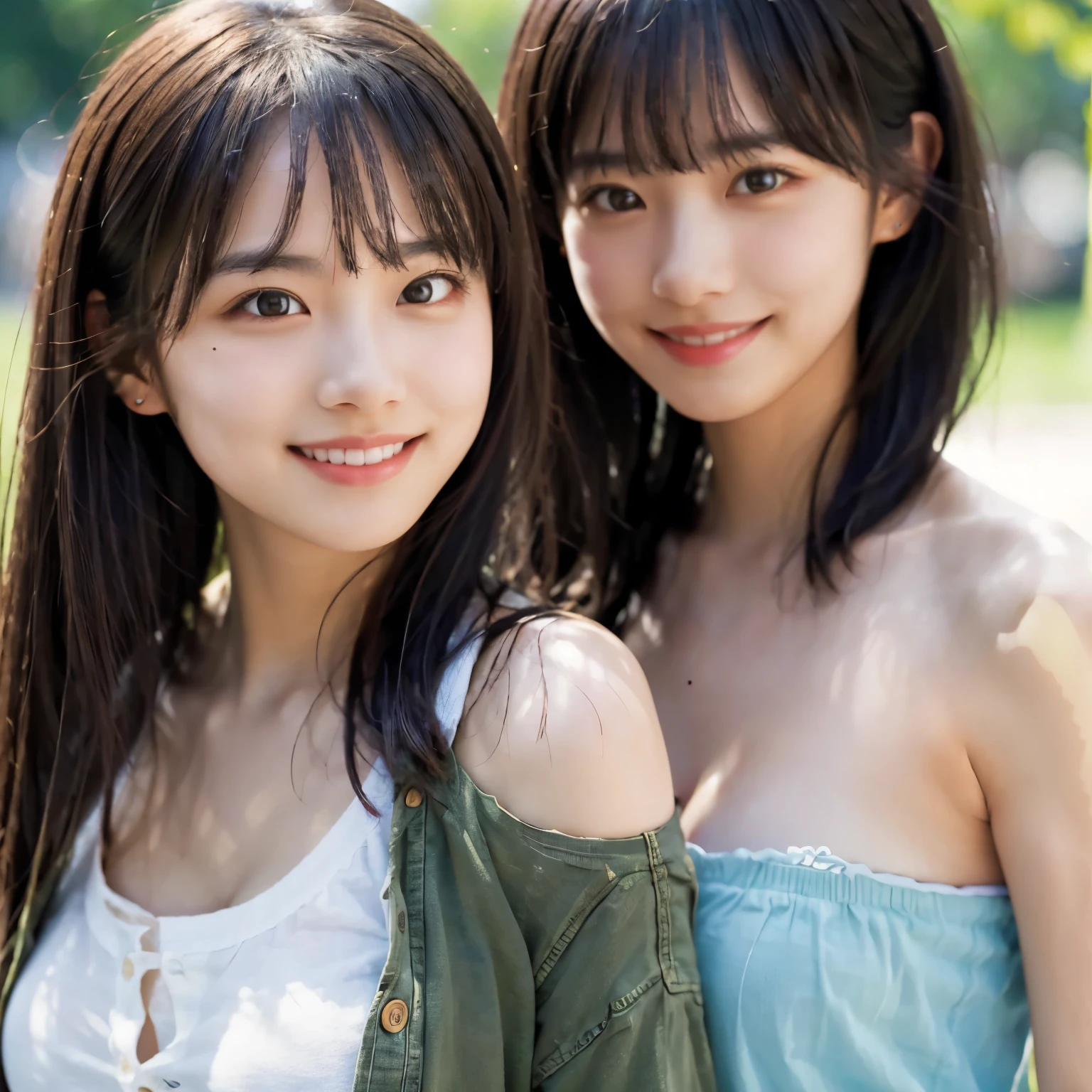 {RAW photo, best quality, masterpiece, ultra detailed, ultra high res, realistic, 2girls, ,
AND RAW photo, best quality, masterpiece, ultra detailed, ultra high res, realistic, 2girls, shirt lift, pussy, , smile, short hair, black eyes, large breasts, bangs, mole,
AND RAW photo, best quality, masterpiece, ultra detailed, ultra high res, realistic, 2girls, shirt lift, pussy, , black hair, smile, flat chest, mole,