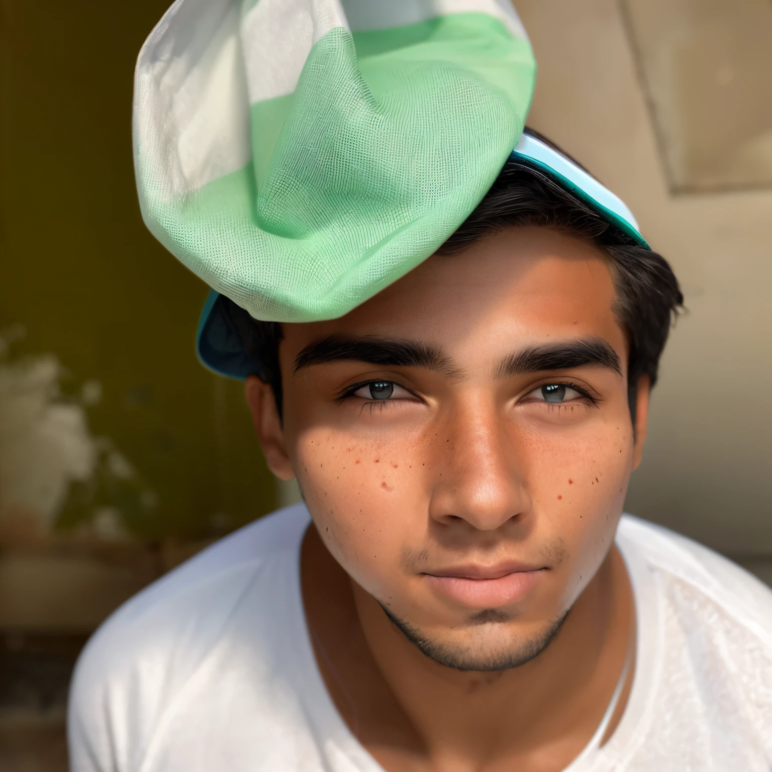 20 year old man, ojos verde claros, pecas