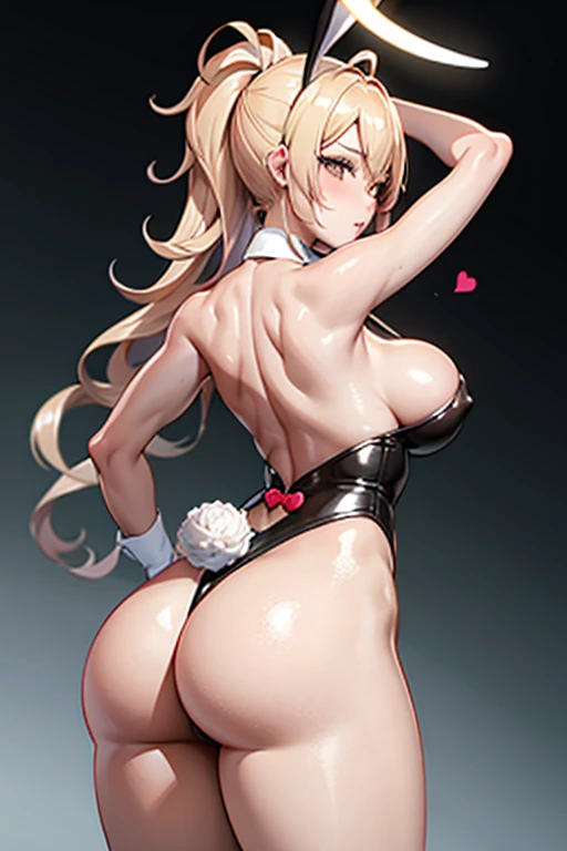 Obra maestra, mejor calidad, ultra detallado, 1 chica, animal_orejas, CULO, Backless_leotard, doblado_encima, negro_leotard, negro_muslos, senos, cerrado_boca, Dutch_angle, falso_animal_orejas, de_behind, gris_Background, cabello_Bien, halo, heart, leotard, luz_rubor, Largo_cabello, mirando_en_espectador, mirando_Back, bajo_alas, medio_senos, rosa_cabello, rosa_halo, playboy_Bienny, conejo_orejas, simple_Background, soltero_side_Bien, sonrisa, solo, Sin tirantes, Sin tirantes_leotard, muslos, muy_Largo_cabello, blanco_alas, alas, yelbajo_eyes, big ass, t back, thong, blonde, bunny ears, showing her big ass, white suit