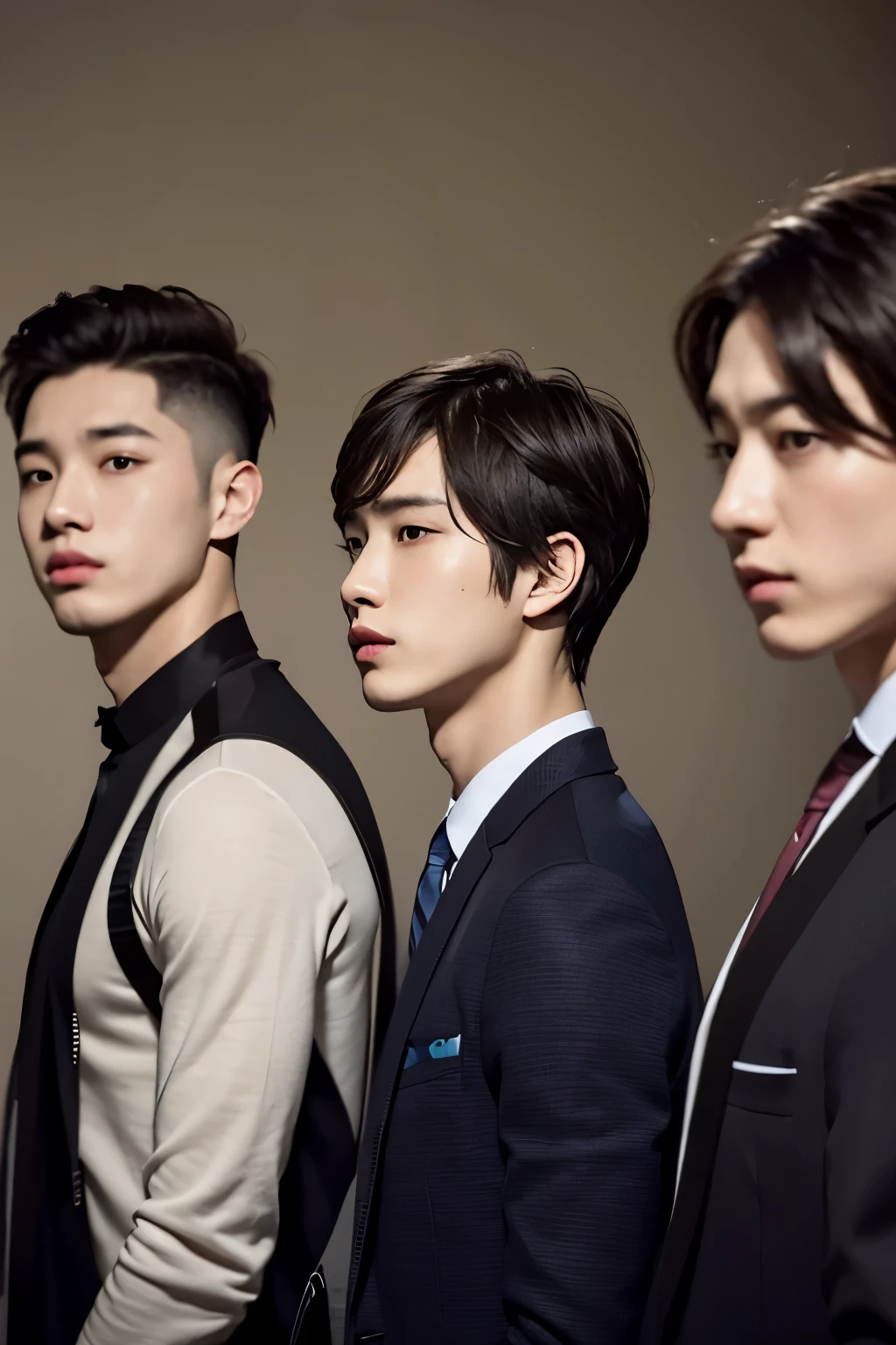 4K,Young men with short hair ,Left side,Looking ahead