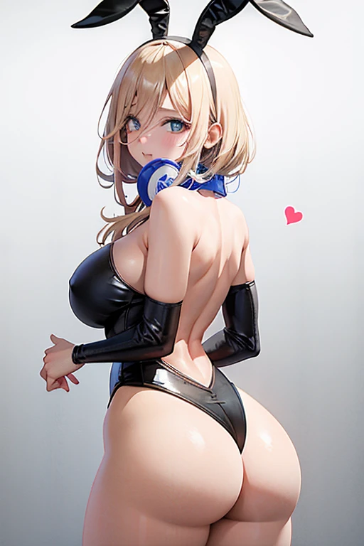 Obra maestra, mejor calidad, ultra detallado, 1 chica, animal_orejas, CULO, Backless_leotard, doblado_encima, negro_leotard, negro_muslos, senos, cerrado_boca, Dutch_angle, falso_animal_orejas, de_behind, gris_Background, cabello_Bien, halo, heart, leotard, luz_rubor, Largo_cabello, mirando_en_espectador, mirando_Back, bajo_alas, medio_senos, rosa_cabello, rosa_halo, playboy_Bienny, conejo_orejas, simple_Background, soltero_side_Bien, sonrisa, solo, Sin tirantes, Sin tirantes_leotard, muslos, muy_Largo_cabello, blanco_alas, alas, yelbajo_eyes, big ass, t back, thong, blonde, bunny ears, showing her big ass, white suit