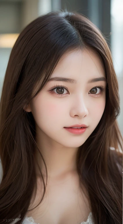 masutepiece, Best Quality, Illustration, Ultra-detailed, finely detail, hight resolution, 8K Wallpaper, Perfect dynamic composition, Beautiful detailed eyes , y face,Expression feeling ecse state of peak sexual arouring sex,excited faceom ,KPOP Idol Face,Japan Idol Face,Beautiful detailed face,Perfect and beautiful face,Background blur,a 20 yo woman,Photograph the subject with their face close to the camera.,Big eyes,Classy face,slim face and body