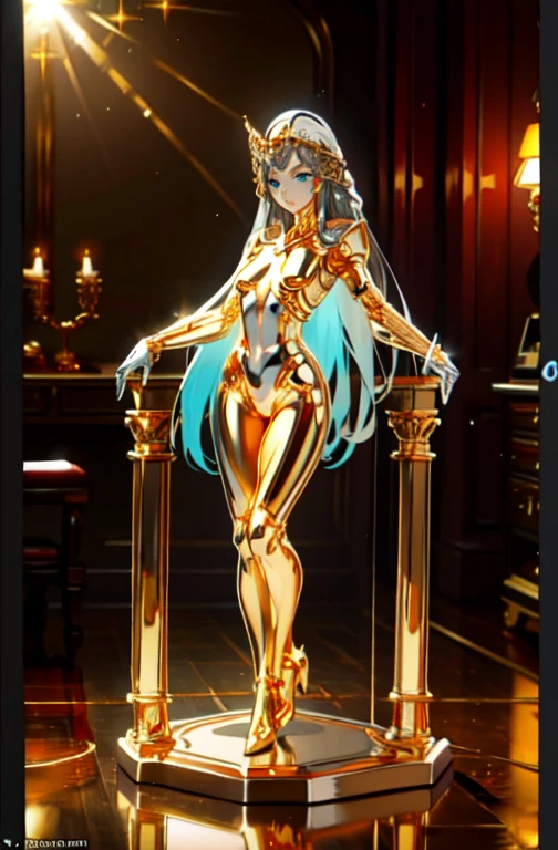 highest quality, masterpiece, High resolution, (Exquisite body: 1.5), Gorgeous face, (metal skin: 1.3), Intricate details, High resolution, wallpaper, whole body,
whole bodyショット, 1 Girl, translucent robotic body, Naked skeleton, tied to a transparent tube, (((((Gold and silver body parts)))), Big eyes, Silver floating hair, Natural pose,
16k, High resolution, High Resolution, Depth Field, (Film Grain: 1.1), Book, Golden Hour, (Lens flare), Vignette, rainbow, (Color Grading: 1.5)