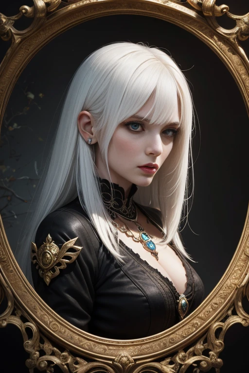 Ancient, dark goddess, Althena, white hair, rings, female creature, prehistoric era, Divine,