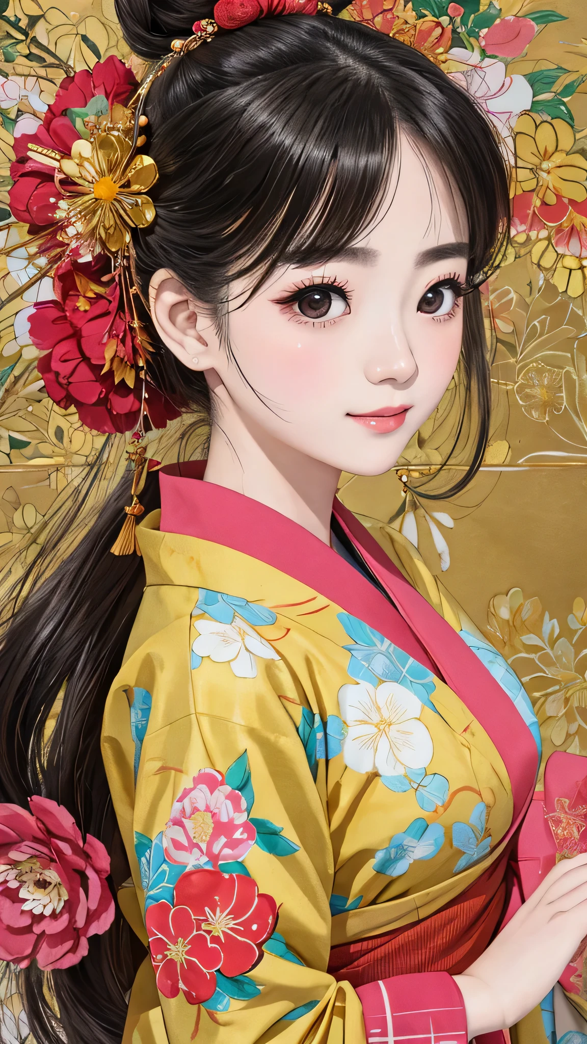 Each has a different expression2People and sisters、(2 girls)、⦅Dancing traditional arts with grace)、((Big Breasts、Small Face、Not exposed))、highest quality、masterpiece、(Black Hair、Bun Hair)、Brown Eyes、⦅Wide angle、Angle from above the waist、Pause on the magazine cover、Their gazes are different, gazing into the distance⦆、(8K high quality、masterpiece、High resolution、Realistic and beautiful light and shadow、(highest quality)、(High Resolution)、(Very delicate and beautiful)、(Beautiful 8k face)、(With a smile、Beautiful eyes)、(Clear skin)、(Soft hair)、(8Head to Body)、(A Japanese style yukata kimono with red, pink and orange floral patterns on a white background, interspersed with gold powder、Wearing a yukata2Beautiful Japanese girls)、((Tanabata decoration background))、((Small Face))、(arms up)、Thin and small nose、(Red lipstick)、(Make your cheeks red)、(Glossy skin)、((Ink painting style))、Very thin eyebrows、Overall ultra-high image quality、(She is wearing maiko-style makeup.)、Whitening、Long and beautiful eyelashes、Glowing Skin、(Red cheeks),Straight nose、masterpiece、highest quality、whole body、 Eyebrows visible through hair、Bun Hair、Grin、Gal、Kogal、Viewer's Eyes、Plaid、Stylish、woman、fine、Pause、
Waiting to start