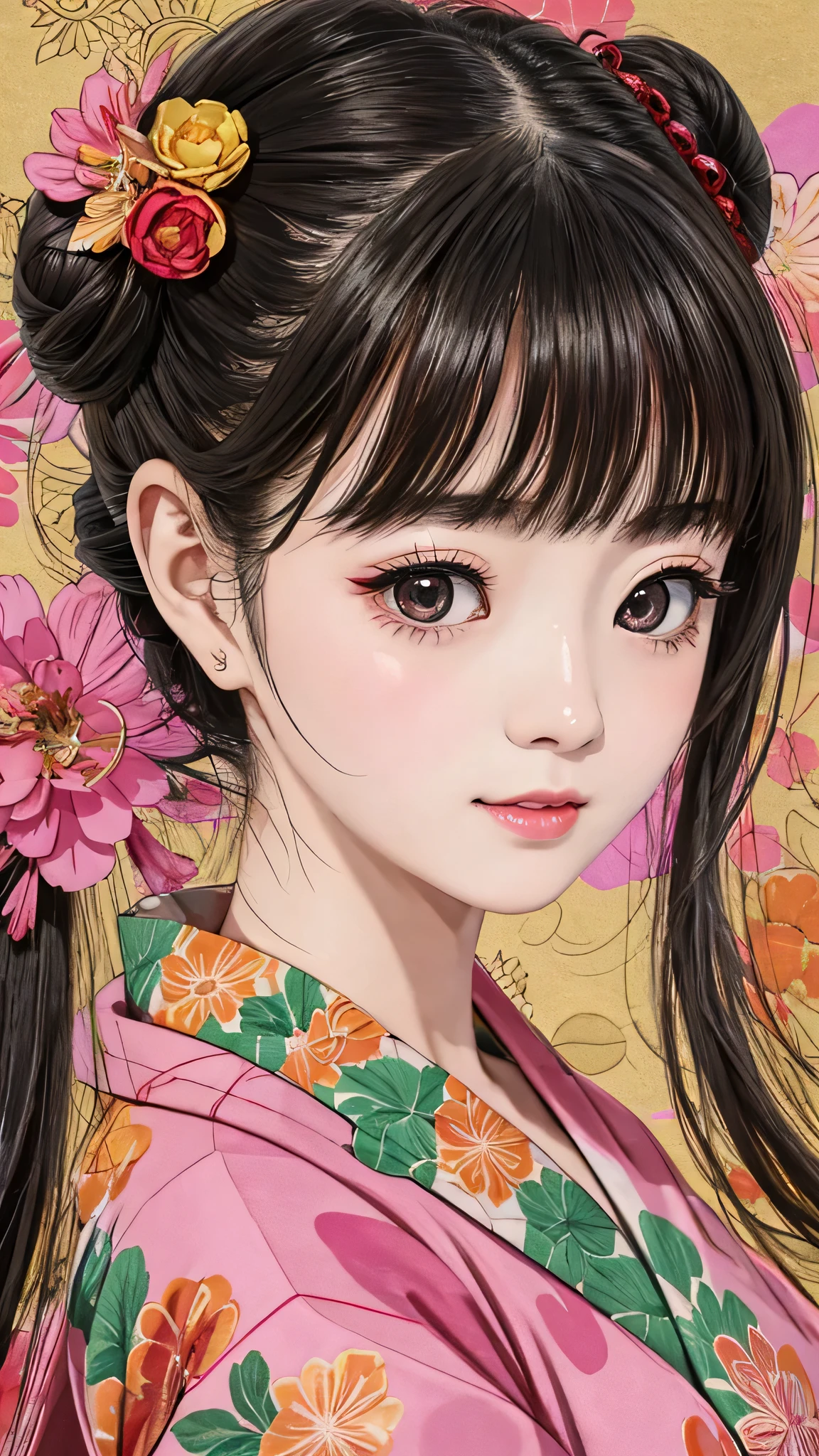 Each has a different expression2People and sisters、(2 girls)、⦅Dancing traditional arts with grace)、((Big Breasts、Small Face、Not exposed))、highest quality、masterpiece、(Black Hair、Bun Hair)、Brown Eyes、⦅Wide angle、Angle from above the waist、Pause on the magazine cover、Their gazes are different, gazing into the distance⦆、(8K high quality、masterpiece、High resolution、Realistic and beautiful light and shadow、(highest quality)、(High Resolution)、(Very delicate and beautiful)、(Beautiful 8k face)、(With a smile、Beautiful eyes)、(Clear skin)、(Soft hair)、(8Head to Body)、(A Japanese style yukata kimono with red, pink and orange floral patterns on a white background, interspersed with gold powder、Wearing a yukata2Beautiful Japanese girls)、((Tanabata decoration background))、((Small Face))、(arms up)、Thin and small nose、(Red lipstick)、(Make your cheeks red)、(Glossy skin)、((Ink painting style))、Very thin eyebrows、Overall ultra-high image quality、(She is wearing maiko-style makeup.)、Whitening、Long and beautiful eyelashes、Glowing Skin、(Red cheeks),Straight nose、masterpiece、highest quality、whole body、 Eyebrows visible through hair、Bun Hair、Grin、Gal、Kogal、Viewer's Eyes、Plaid、Stylish、woman、fine、Pause、
Waiting to start