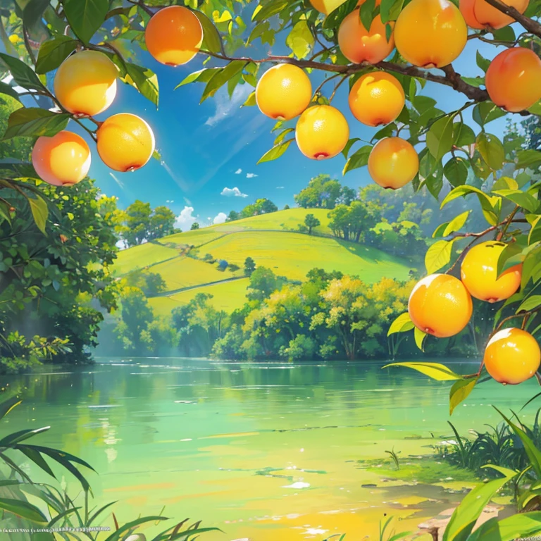 Wallpaper, Mango Season, Green Plum Tree, Rural, Rural, Warm Weather, Early Morning Sun, HD Detail, Wet Watermark, Hyperdetail, Cinematic, Surrealism, Soft Light, Deep Field Focus Bokeh, Ray Tracing, Diffusion (Ultrafine Glass Reflection) and Surrealism. --v6