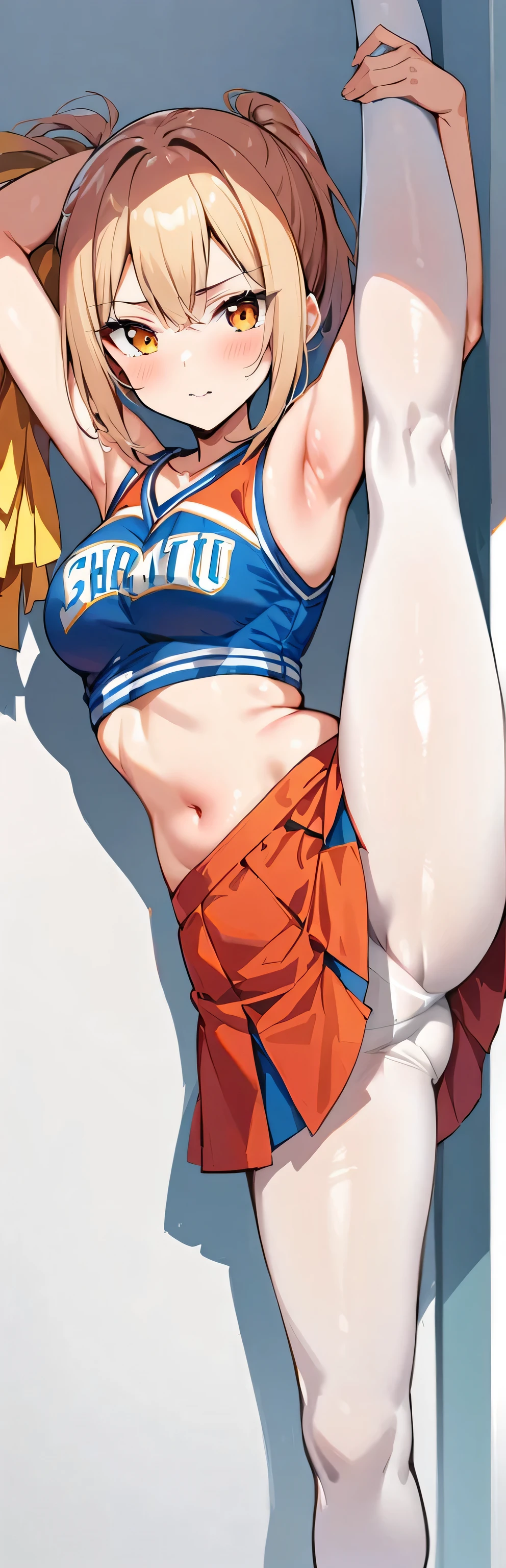 (masterpiece, highest quality:1.2), 1 girl, alone,Are standing_Split,(Cheerleader:1.2),(Shiny Pantyhose:1.2)