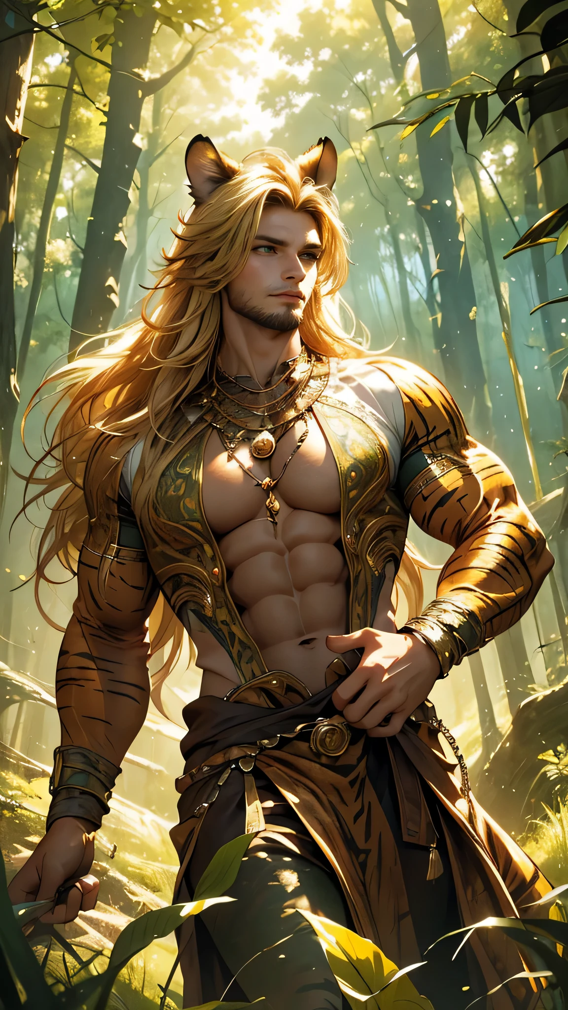 um retrato de(( um homem )) com barba, ((pernas musculosas)), ((peitoral forte e largo))in high definition, em 8K de ((um homem)) de 18 anos, (( Homem)), Deus do Mar, Deus do Oceano, Luthien, arte de deus, Deus da mitologia grega, Deus da Lua, Deus do amor e da paz, deus bonito, Mitologia do Deus da Terra, o deus Eros, Um retrato impressionante de um deus, Frank Kelly Freas, Estilo Karol Bak, ((beautiful face)), Ultra Definition, melhor qualidade, 32k ultra , Ultra HD