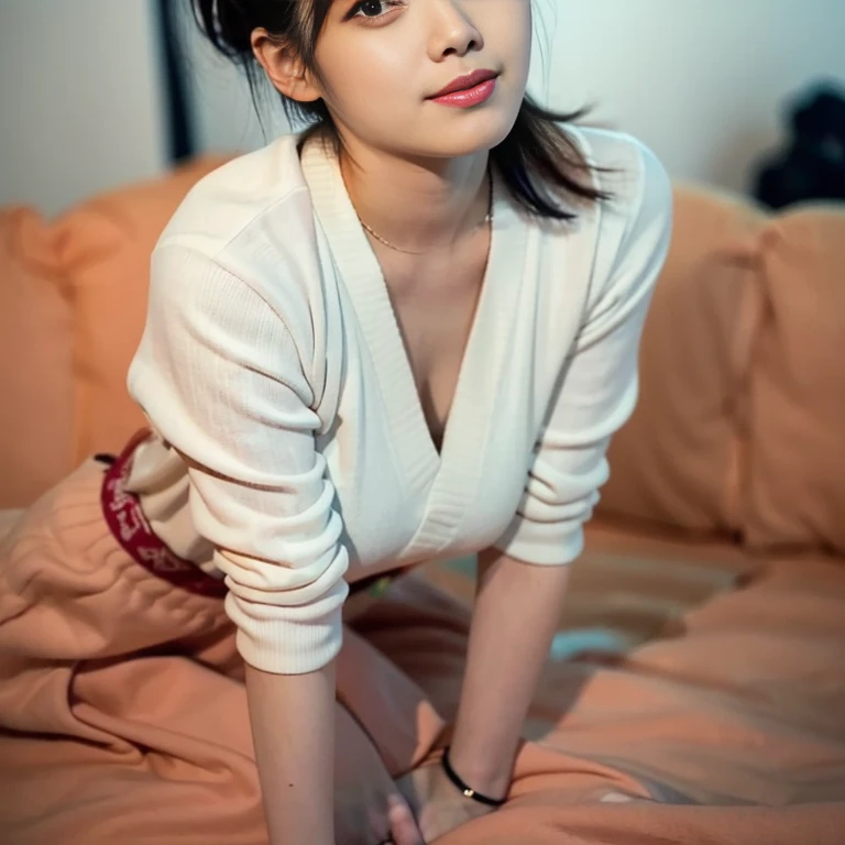 A woman wearing a white shirt and skirt is taking a photo, Yoshitomo Nara, deayami kojima, takada akemi, Young and cute gravure idol, Chiho ashima, Friendly and seductive smile, Young Sensual Gravure Idol, aoi ogata, Chiho, Cute seductive smile, Japanese Model, Revealing clothing