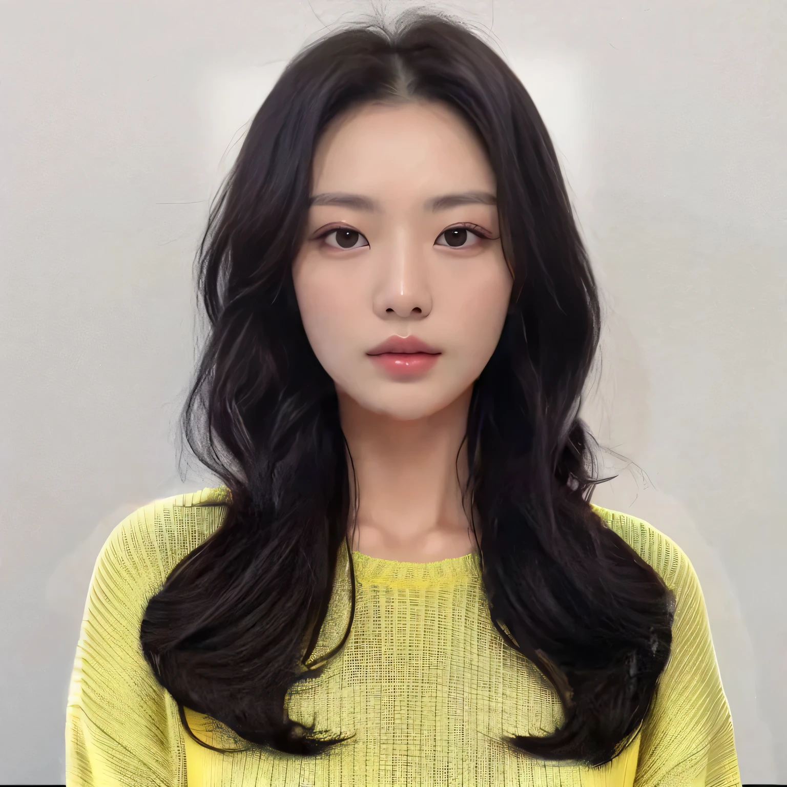 Best Quality, 8K, Masterpiece, (photo realistic:1.3), (hyper realistic:1.3), (Create an image maintaining the original base model hairstyle:1.5), (yellow sweater:1.4)