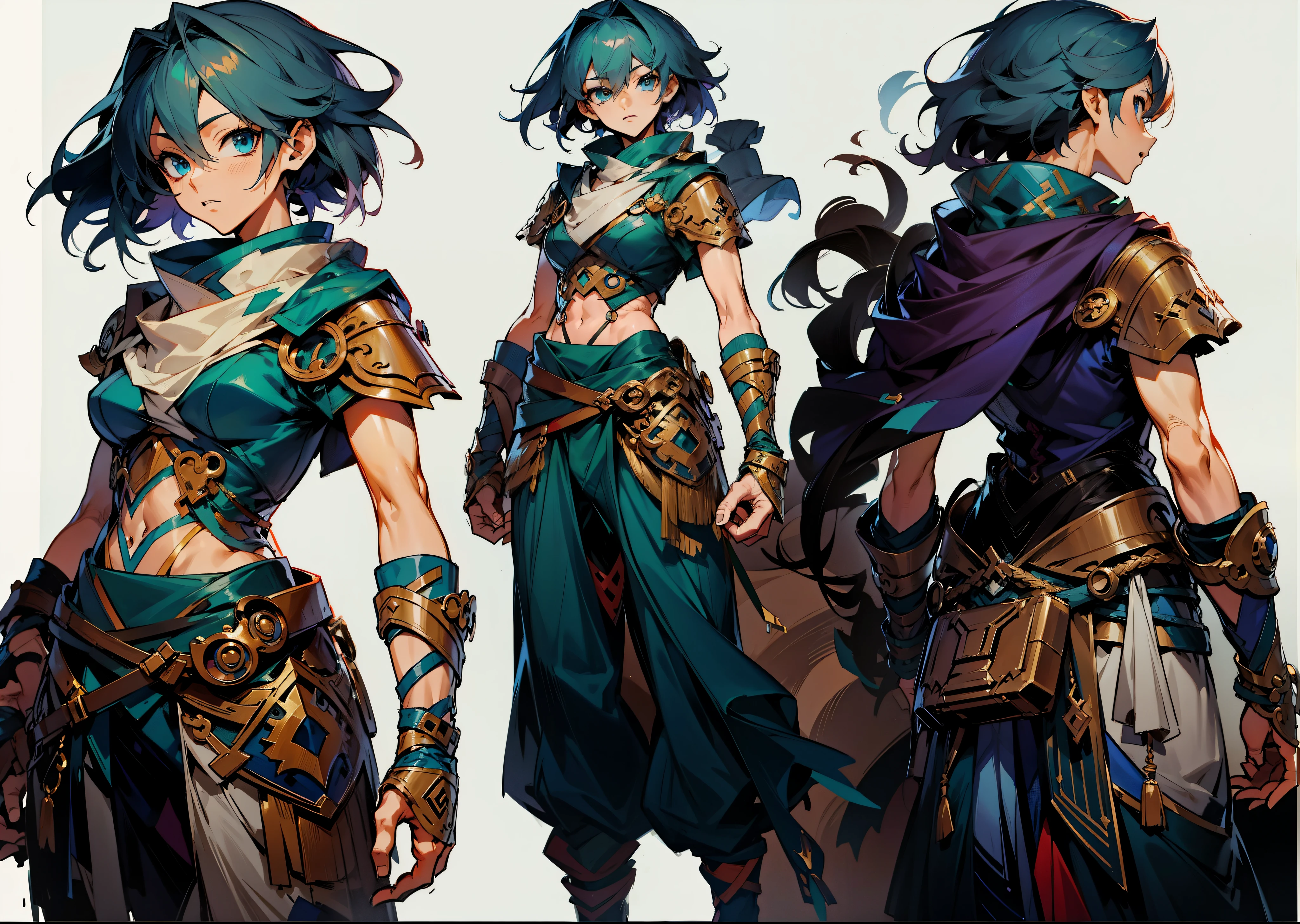 a couple of anime characters with different outfits and weapons, male protagonist 👀 :8, anime character design, detailed anime character art, best anime character design, rpg concept art character, high quality character design, young male ( ( character concept art ) ), interesting character design, female protagonist, great character design, detailed full body concept art, character concept reference art, rpg character concept art