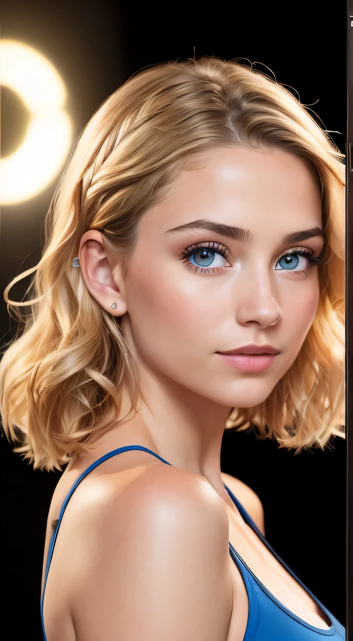 Full face portrait photo of 19-year-old Melina Berge, roh, beautiful woman, half-open strawberry lips, dimple, wistful look, (Extra langes gewelltes blondes Haar), ((detailed face)), , (finely detailed skin), blasse Haut, (in a deep neckline highly detailed , (With bare upper body), ((im Fitnessstudio)), sanftes Tageslicht, nasse Haut, (kalte Farben), Feuchte, Reflexionen, (Meisterwerk) (perfect aspect ratio), (realistisch photo), (best quality), (detailed) fotografiert mit einer Canon EOS R5, 50mm lens, F/2.8, HDR, (8k) (filmische Beleuchtung) (scharfer Fokus) (kompliziert),o, Gigachad-Foto, pose for the camera, , 8k uhd, dslr, good quality, Filmkorn, , extremely detailed, photorealistisch, realistisch, unglaublich absurd, highly detailed, scharfer Fokus, (professionelle Studiobeleuchtung), (professionelle Farbkorrektur), Kantenbeleuchtung, dramatische Beleuchtung, filmische Beleuchtung, , sanftes Tageslicht, sanfte Farbe, Photonenmapping, Radiosity, (Beautiful eyes), (detaillierte Augen), (detailliertes Gesicht), symmetrische Augen, Gute Augen, Kaltes Gesicht, Full body), (hoher Detailgrad) ,, Thin waist, big , high detailed skin, Textur, hyper detailed, realistisch skin texture best quality, ultra high resolution, (photorealistisch: 1.4) High resolution, detailed, colors hyper realistisch texture dramatische Beleuchtungstation (Body (((("8K with a high-end smartphone camera))))