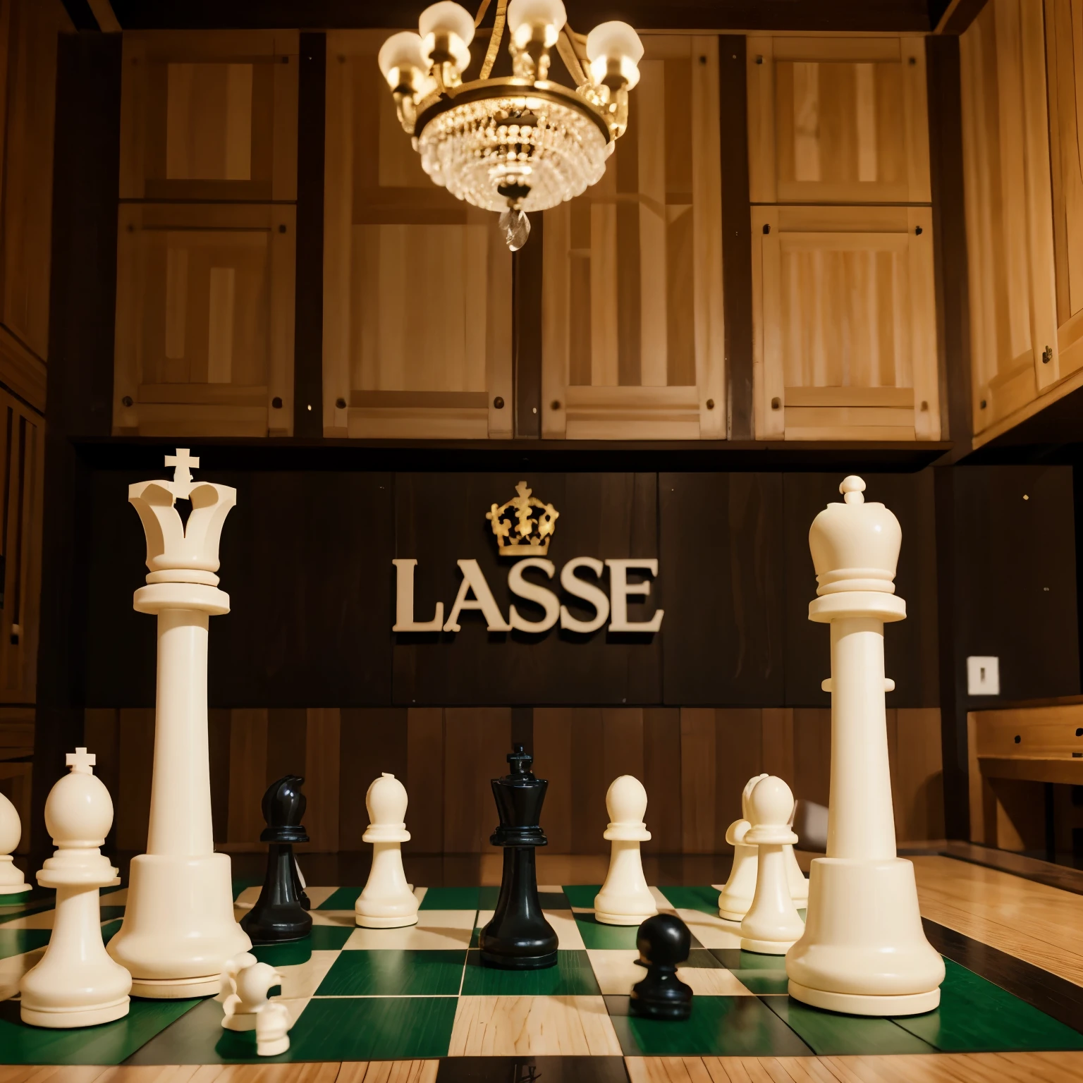 Make a chess logo that says La Salle Bajío 