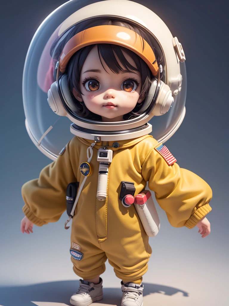 There is a little doll with helmet and helmet, cute 3d rendering, little astronaut looking up, portrait anime space cadet boy, cute 3d anime boy rendering, cute detailed digital art, male explorer mini cute boy, 3d rendering stylized, 3d rendered character art 8k, cute digital painting, anime style 3d, super detailed rendering
