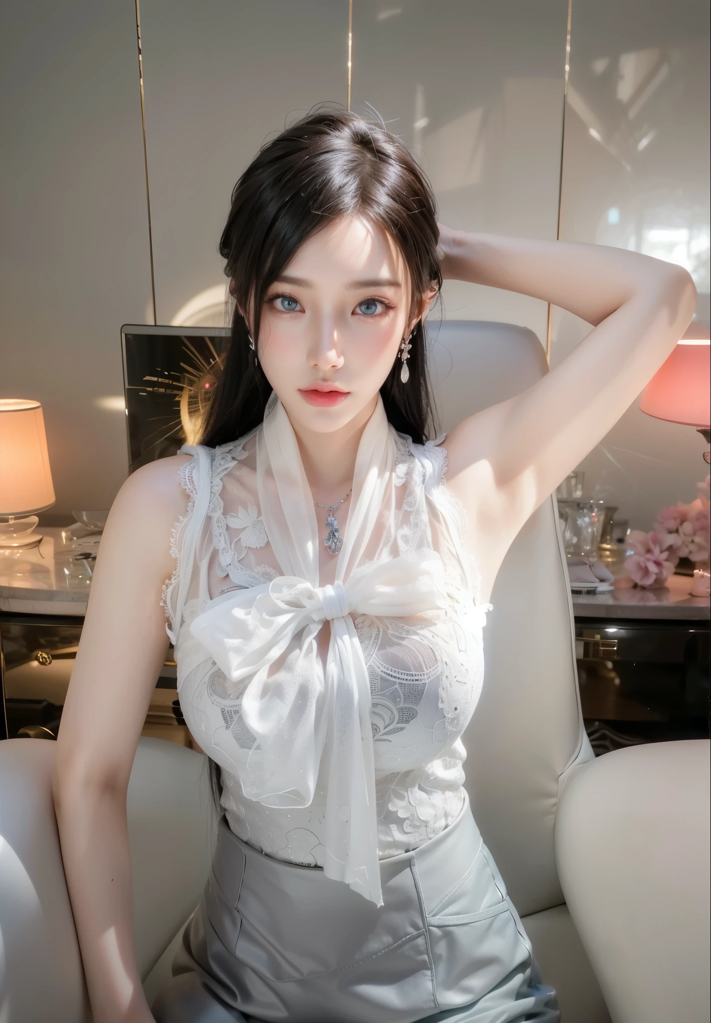 Game Art,Best image quality,Maximum resolution,8k,(A bust photo),(portrait),(Head close-up),(Rule of Thirds),Unreal Engine 5 rendering works,20 year old girl,((Queen)),The eyes are very detailed,(Large Breasts),Elegance and nobility,Movie Lighting,Ray Tracing,Game CG,((3D Unreal Engine)),OC rendering reflection mode,4K,Ultra-clear,Sensual,Translucent lace,Fair and plump figure,Pretty Face,Glossy Gel Coat,身着华贵礼服的Queen,Crystal Gem Crown,Necklace jewelry,blue eyes,Black tattoo(whole body),The tattoo is very three-dimensional,Gorgeous and intricate tattoo designs,Ultra-clear portrait,Sexy thick lips(Red lipstick),Gorgeous and exquisite costumes,apply lipstick,Very plump figure,Tattoos,Put your hands in your hair