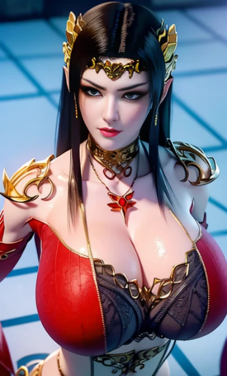 masterpiece, best quality, Super detailed, 1 Girl, Upper Body, Long hair, Blonde hair, French braid, blue eyes, Bangs, Wearing a bikini,Water droplets on the body while swimming, fashionable, (Sagging breasts、Cleavage, cleveage、Thick thighs)), Perfect body, It’s cool to see the audience’s attitude