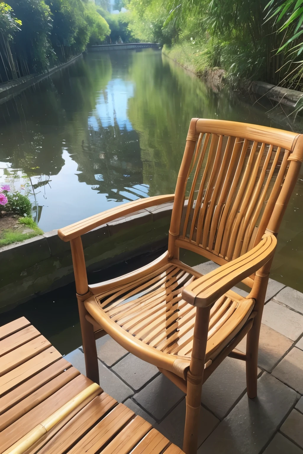 The bamboo chair design mimics the curves and contours of the canal，Used on chair back、The shape of the armrests or chair legs。
Carve or paint canal-related patterns on the surface of the bamboo chair to preserve the main bamboo material，At the same time, you can combine other materials related to the canal to add some small details to a certain part of the chair. Consider adding some practical functions to the chair and matching it with canal-related decorations.