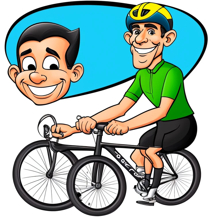 Cartoon of a cycling man with large legs, ((corporal)), big ears, and a small, ((maybe a little naive)), smile.
Caricatura de un hombre en bicicleta con piernas anchas, ((physicist)), oidos grandes, and a small smile.
((detallada)), ((humorous)), ((artistic)), Man sketching a cyclist with large legs, big ears, and a small smile.
((dibujado a mano,)), ((caricatura),)), ((caballero con bicicleta,)), Caricature of a man on a bike with large