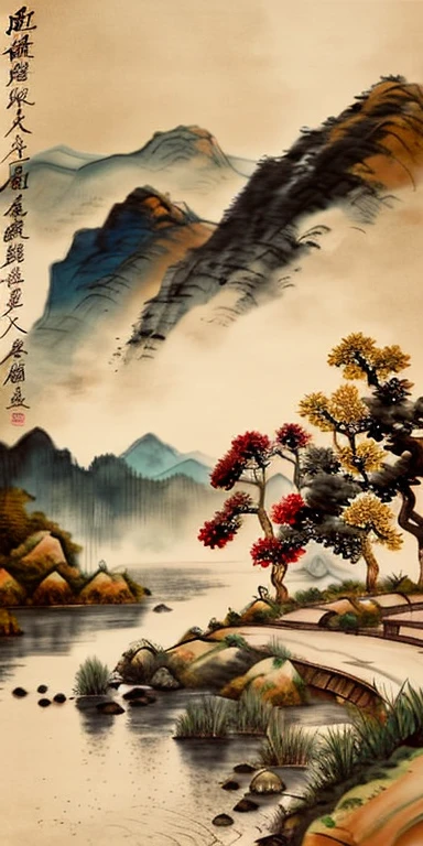 masterpiece, best quality, high quality, Extremely detailed CG unified 8k wallpaper beautiful landscape oil painting, Award-winning photography, Bokeh, Depth of Field.Chinese beauty