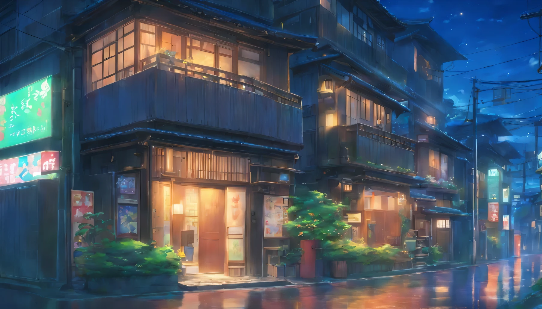 building,house on the street,The middle shot scene is,face,super wide shot