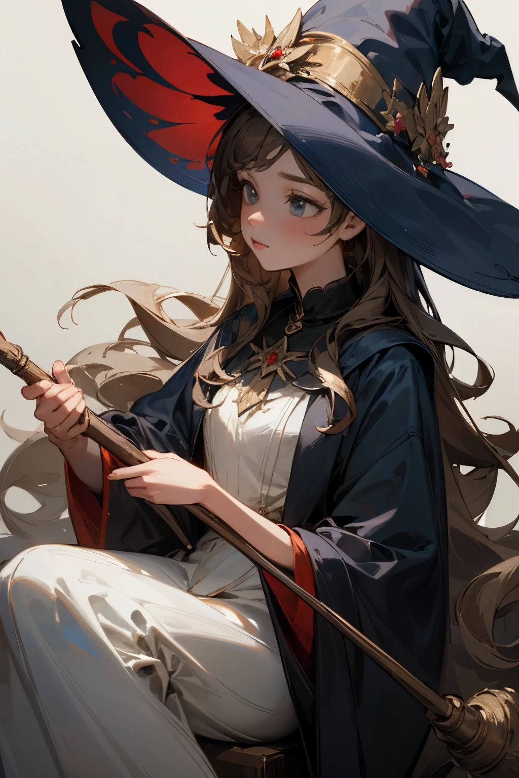 ((best quality)), ((masterpiece)), (detailed), A beautiful young witch