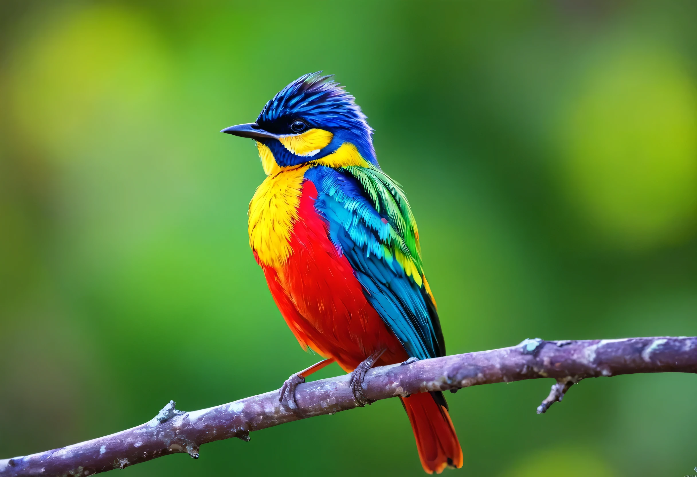 Brightly colored bird perched on a branch with a blurred background, Multicolored birds, Beautiful and elegant, Showing off her beautiful feathers, Long colorful bird, Colorful HD images, Wonderfully colorful, Colorful feathers, Beautiful bright colors, Very colorful, Rich colors, Vibrant and colorful, Very colorful, Colorful and vibrant, Very colorful, Super colorful, Multicolor, Beautifully painted large in the center