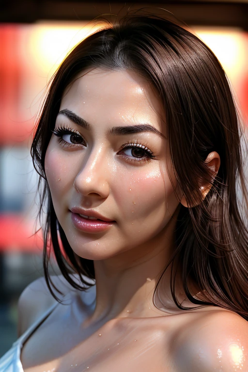 Beautiful Japanese,1 girl(masterpiece:1.2, highest quality), (Realistic, photoRealistic:1.4),, Keep your eyes clearly focused, Nose and mouth,Face Focus, Extreme close up of face、 Age 35,Black Hair、Symmetrical face,Realistic nostrils、Angle from below、Elongated C-shaped nostrils(Sharp Nose)Sweaty skin、Shiny skin,((Brow wrinkles)))（On the tongue)、Deep Kiss、((Thin eyebrows))Oily skin、glistening shining skin、double eyelid、Beautiful woman、Medium Hair,Rolling your eyes,、Shortcuts((half-closed eyes, frown, grimace, scowl))((oily skin,sweat))((Shiny skin)（(Sweaty skin))