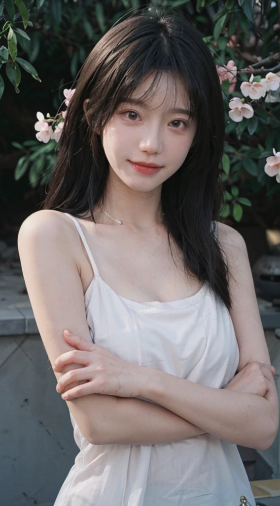best qualtiy, Ultra-high resolution, (realisticlying:1.4),cute hairpin,Baoyu Girl,European style apartment,(flatchest:1.2) ,A pair of clear and moving peach blossom eyes,Royal Sister,sunshine on face,Big wavy hairstyle,(choker necklace:1.2),(Fair skin:1.4),a sense of atmosphere,a beauty girl, ssmile,head straight-looking at viewer, closeup cleavage ,(Photorealistic:1.4),1girll,Sexy,(Upper body:1.4),(Wet body),(:1.2),(sfw)